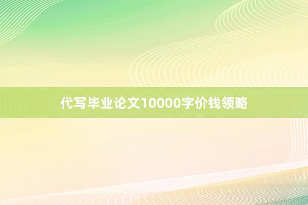 代写毕业论文10000字价钱领略